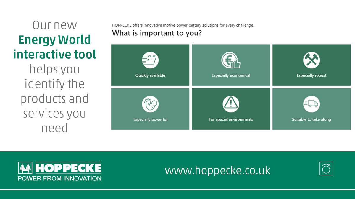 Discover more than new forklift batteries and chargers at Hoppecke Energy World - learn more